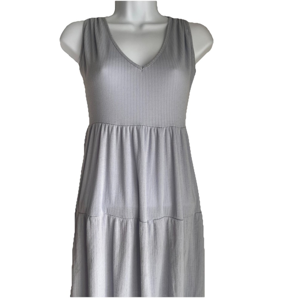 see you monday dress S Blue Flowy Tiered Ruffle Long Cottagecore coastal boho